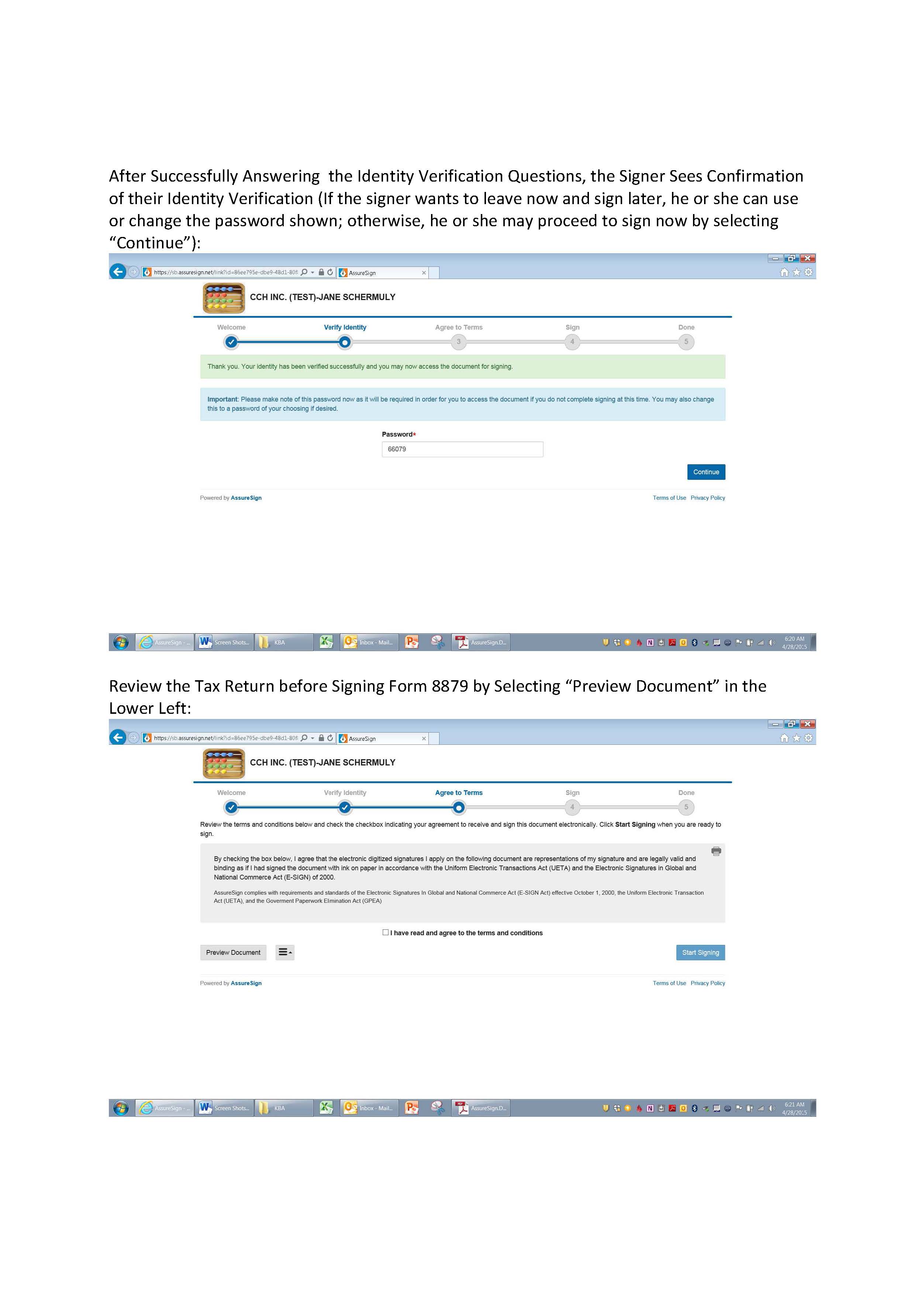 Esign instructions